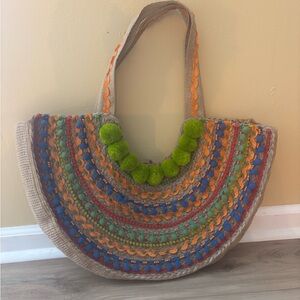 Handcrafted Multicolor Woven Tote Bag